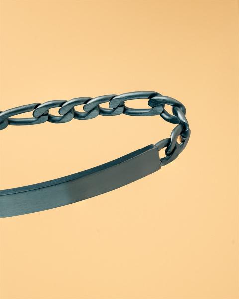 5mm Figaro-Edelstahlkette mit schwarzem Finish - Verto Black